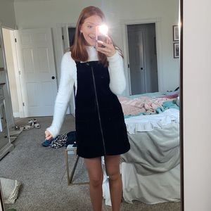 Black Corduroy Overall Dress